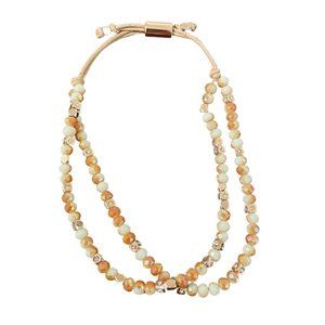 Fossil Women's Rose Gold & Tan Leather Adjustable Bracelet